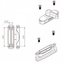 maniglia a tavellino manico corto disegno tecnico